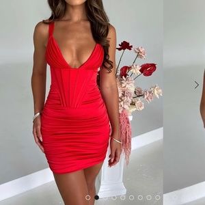 Izabella Mini Dress- Red